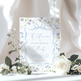 Poster Chá de fraldas de quadro de Arco Azul Wildflower W