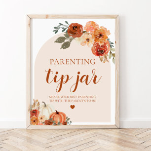 Poster Chá de fraldas de Sinal de Parentalidade de Dica d