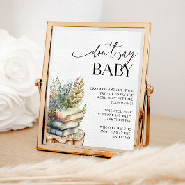 Poster Chá de fraldas de Storybook Não Diga Jogo de Bebê