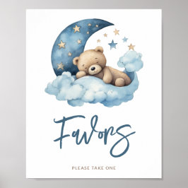Poster Chá de fraldas de Teddy Bear Moon