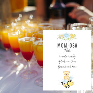 Poster Chá de fraldas de Urso Bar Bonito Mamãe-osa