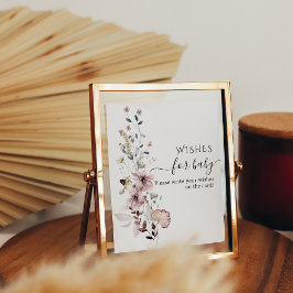 Poster Chá de fraldas de vassoura de flor selvagem deseja