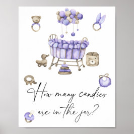 Poster chá de fraldas de viveiro - adivinhem quantos doce