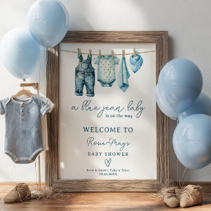 Poster Chá de fraldas Denim Blue Jean Clothesline