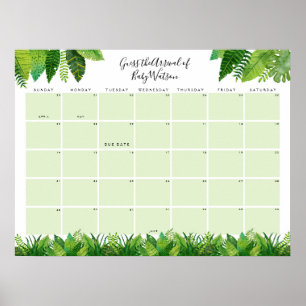 Poster Chá de fraldas Dinossauro Adivinha Data de Vencime