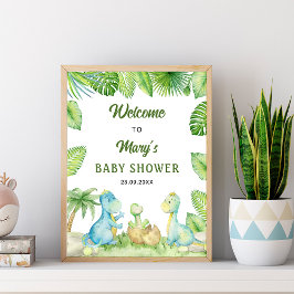 Poster Chá de fraldas Dinossauro Bem-vindo