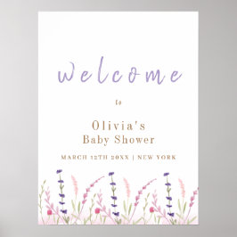 Poster Chá de fraldas do Jardim de Flor Selvagem Bonito B