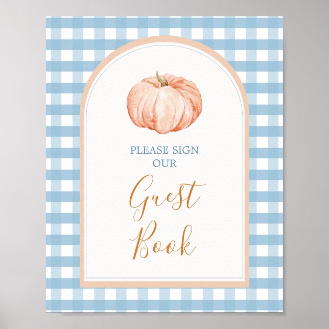 Poster Chá de fraldas do Livro de Convidado Pumpkin Boho  (Frente)