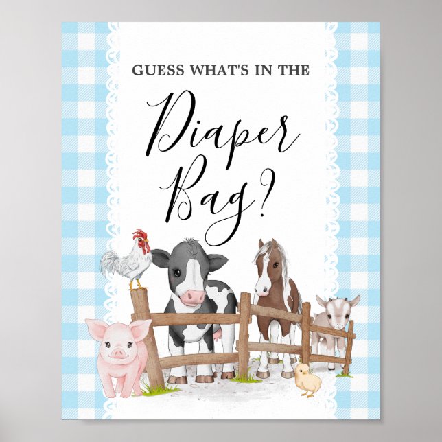 Poster Chá de fraldas do País fazenda adivinha o que há n (Frente)