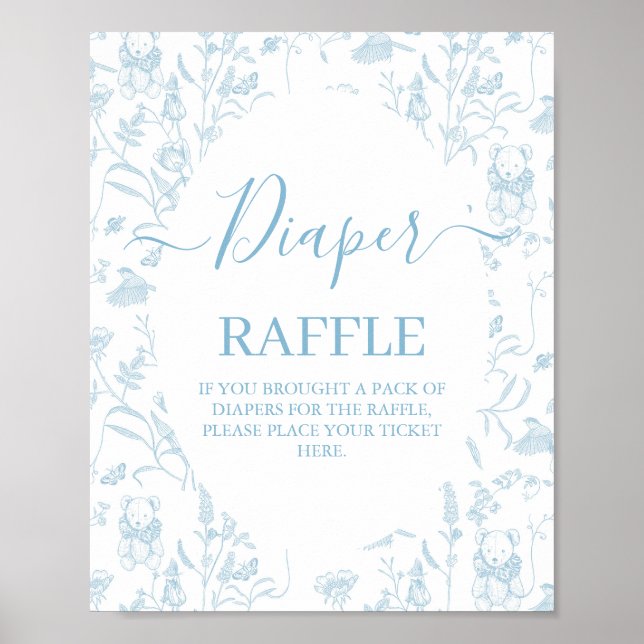 Poster Chá de fraldas do Toile Bear (Frente)