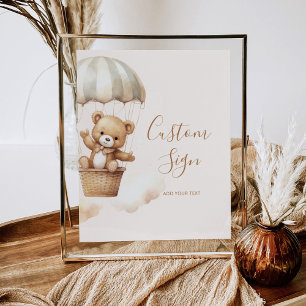 Poster Chá de fraldas do urso Boho