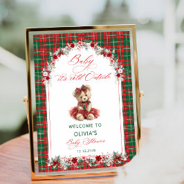 Poster Chá de fraldas do Urso de Teddy Fria Bem-vindo