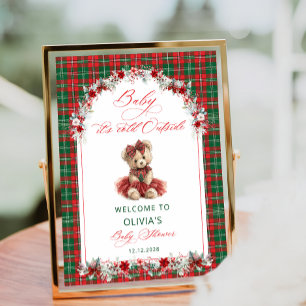 Poster Chá de fraldas do Urso de Teddy Fria Bem-vindo