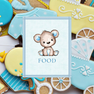 Poster Chá de fraldas do Urso Marrom Comida Mesa