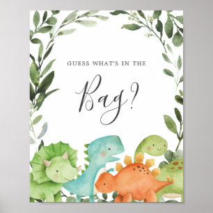 Poster Chá de fraldas dos dinossauros adivinha o que há n