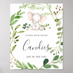 Poster Chá de fraldas Elefante Adivinha Quantas Canções