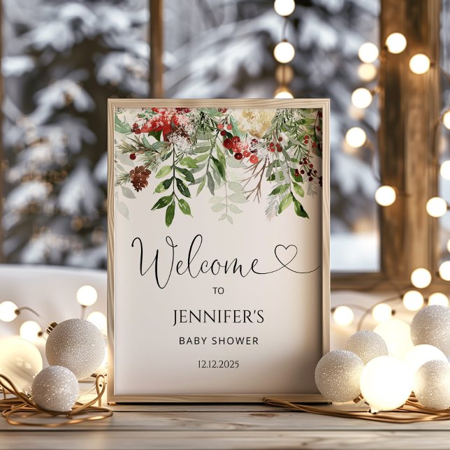 Poster Chá de fraldas Evergreen bem-vindo (Criador carregado)