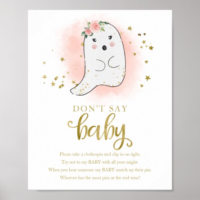 Poster Chá de fraldas Fantasma do Halloween Não Diga Sina (Frente)