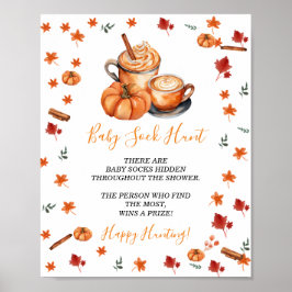 Poster Chá de fraldas Fazendo Pumpkin Spice Bebê Caça