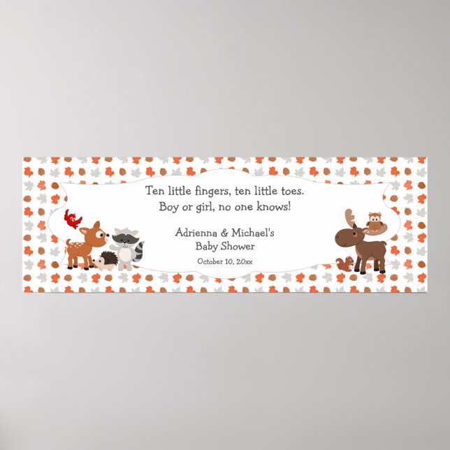 Pôster Chá de fraldas/festa de aniversário (Frente)