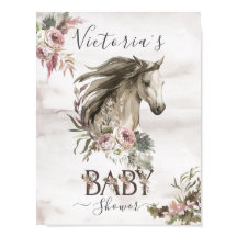 Chá de fraldas Floral Horse Ranch