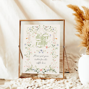 Poster Chá de fraldas Floral Moderna de Flor Selvagem