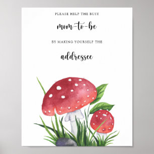 Poster Chá de fraldas Fungi - Ajude a futura mãe ocupada