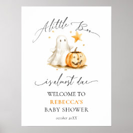 Poster Chá de fraldas Ghost Pumpkin Boo Halloween