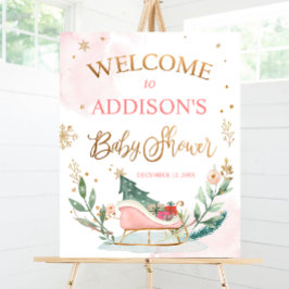 Poster Chá de fraldas Inverno Bem-vindo ao Sleigh Frio Lá