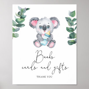 Poster Chá de fraldas Koala - cartões de livros e present