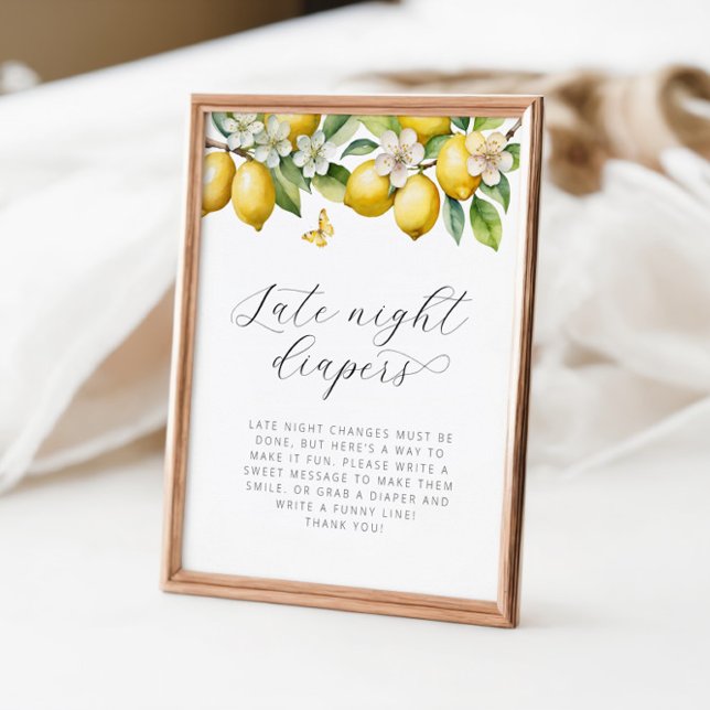 Poster Chá de fraldas Limão Brilhante Fraldas Noturnas Ta (Criador carregado)