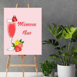 Poster Chá de fraldas Mimosa Bar Bubble Brunch