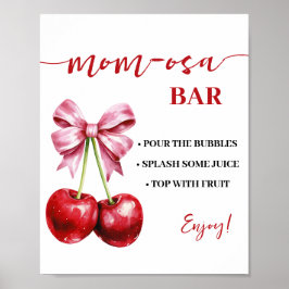 Poster Chá de fraldas Mimosa Bar Momosa Cherry Coquette