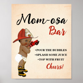 Poster Chá de fraldas Mimosa Bar Momosa Um Bar Bombeiro