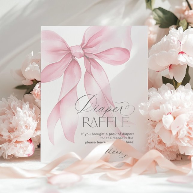 Poster Chá de fraldas mínima de Raffle Fralda rosa Arco (Criador carregado)