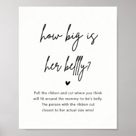 Poster Chá de fraldas Minimalista Do Tamanho Do Sinal De