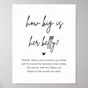 Poster Chá de fraldas Minimalista Do Tamanho Do Sinal De