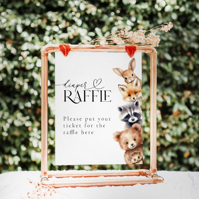 Poster Chá de fraldas Moderna de Animais da Floresta (Criador carregado)