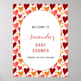 Poster Chá de fraldas Moderno Swetheart Bem-vindo