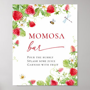 Poster Chá de fraldas MOMOSA Trendy Meadow Strawberry Bar