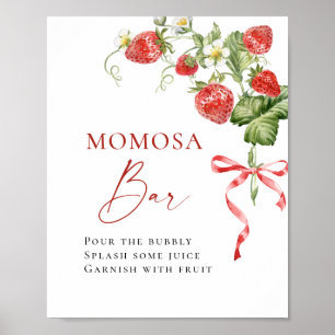 Poster Chá de fraldas MOMOSA Trendy Meadow Strawberry Bar