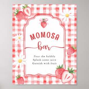Poster Chá de fraldas MOMOSA Trendy Meadow Strawberry Bar