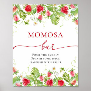 Poster Chá de fraldas MOMOSA Trendy Meadow Strawberry Bar