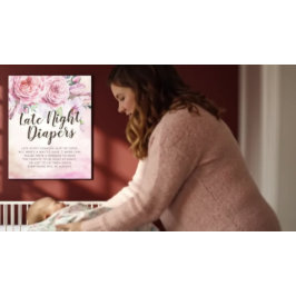 Poster Chá de fraldas Noturno Fraldas Boho Feather