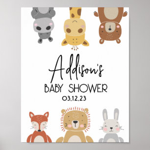 Poster Chá de fraldas para bebê moderno