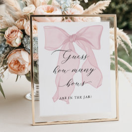 Poster Chá de fraldas rosa Arco garota imagina quantos ar