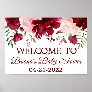 Poster Chá de fraldas Rosa Brilhante Boas-vindas