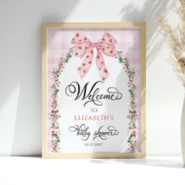 Poster Chá de fraldas Rosa de Morango Bem-vindo