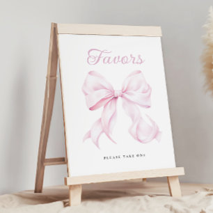 Poster Chá de fraldas rosa favorece sinal de Mesa