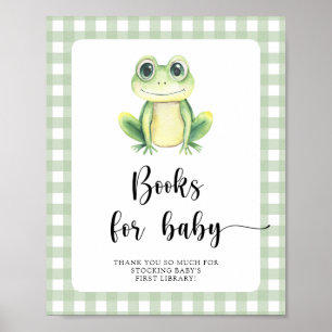 Poster chá de fraldas sapo - livros para bebê